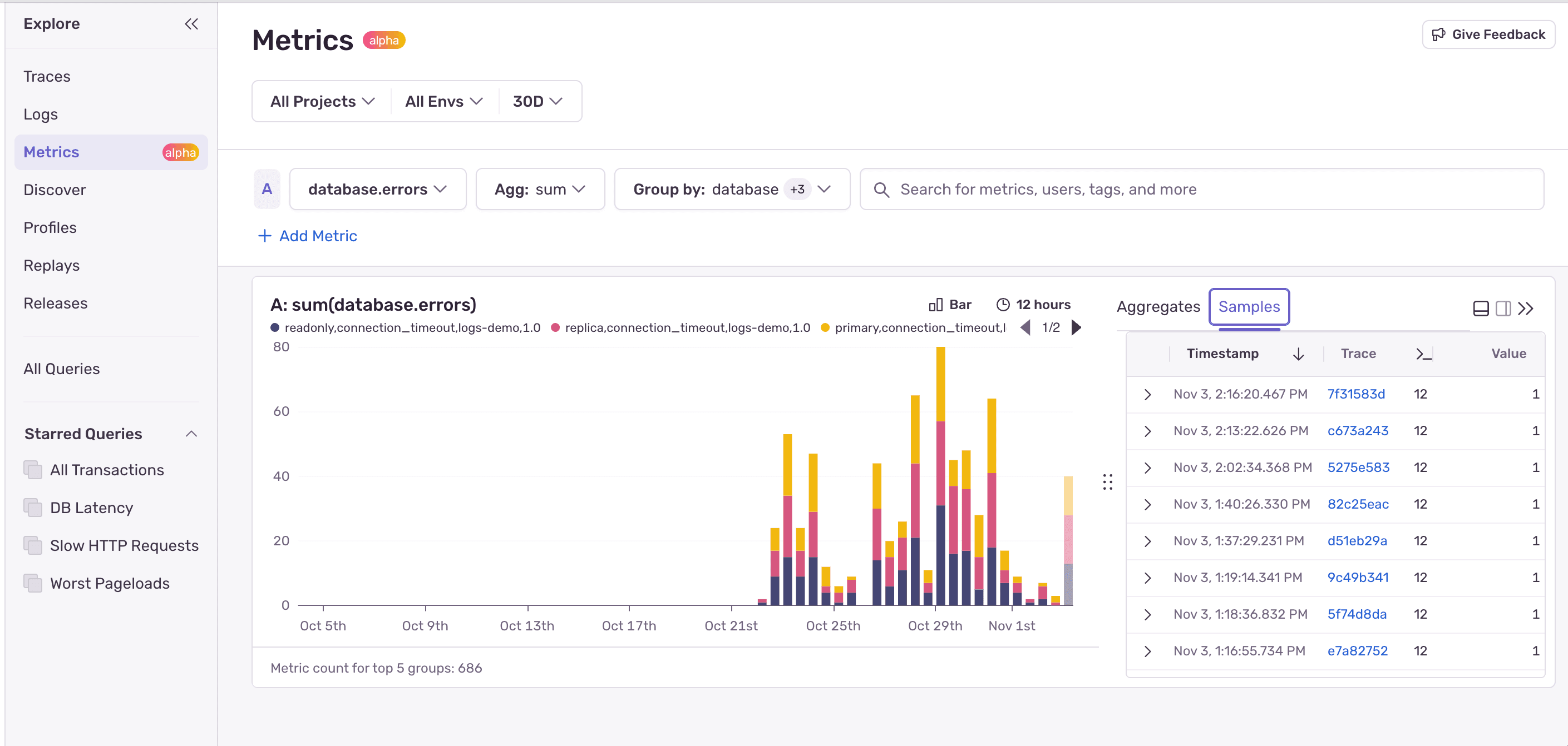 Samples View Screenshot