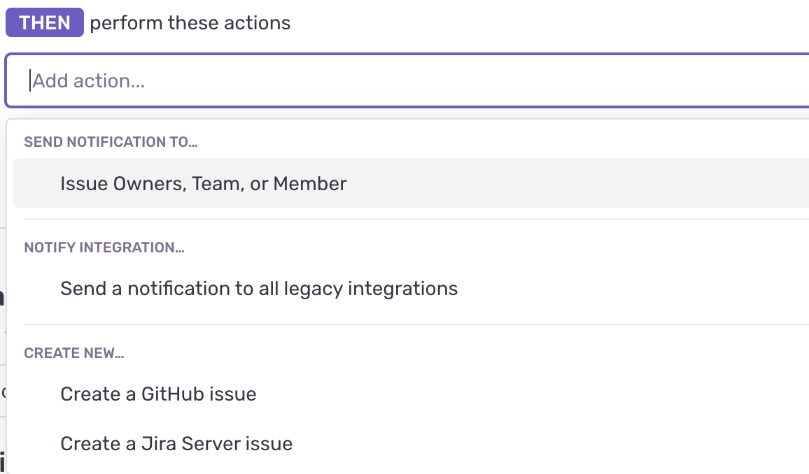 Create GitHub Issue alert rule action