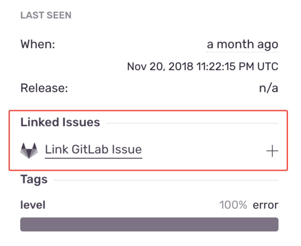 GitLab logo with Link GitLab Issue text
