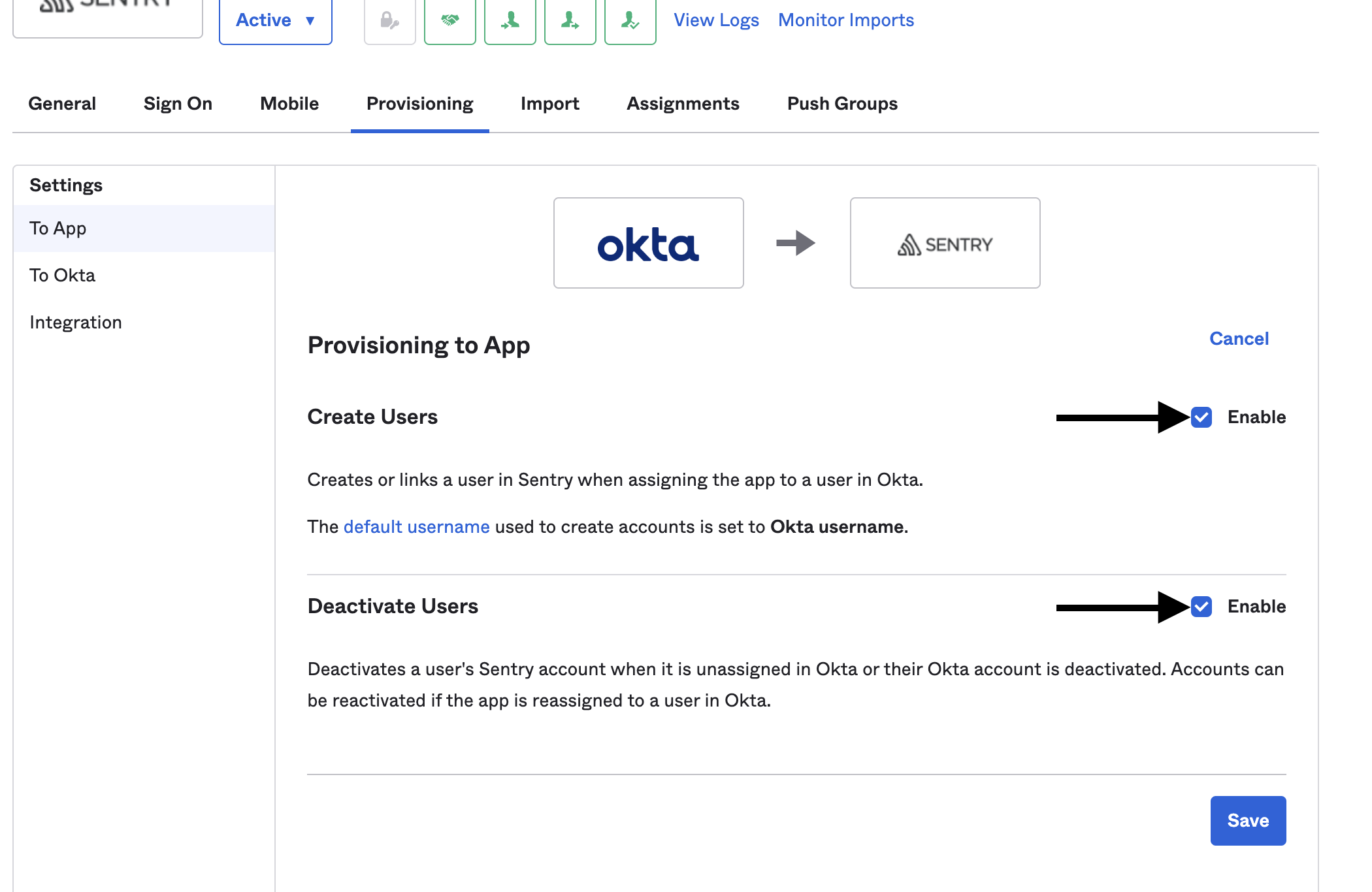 Okta Create and Deactivate Users