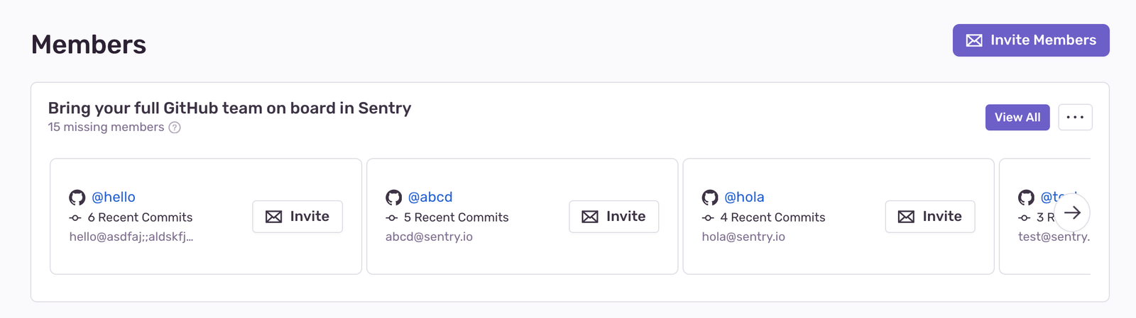 GitHub missing members invite banner