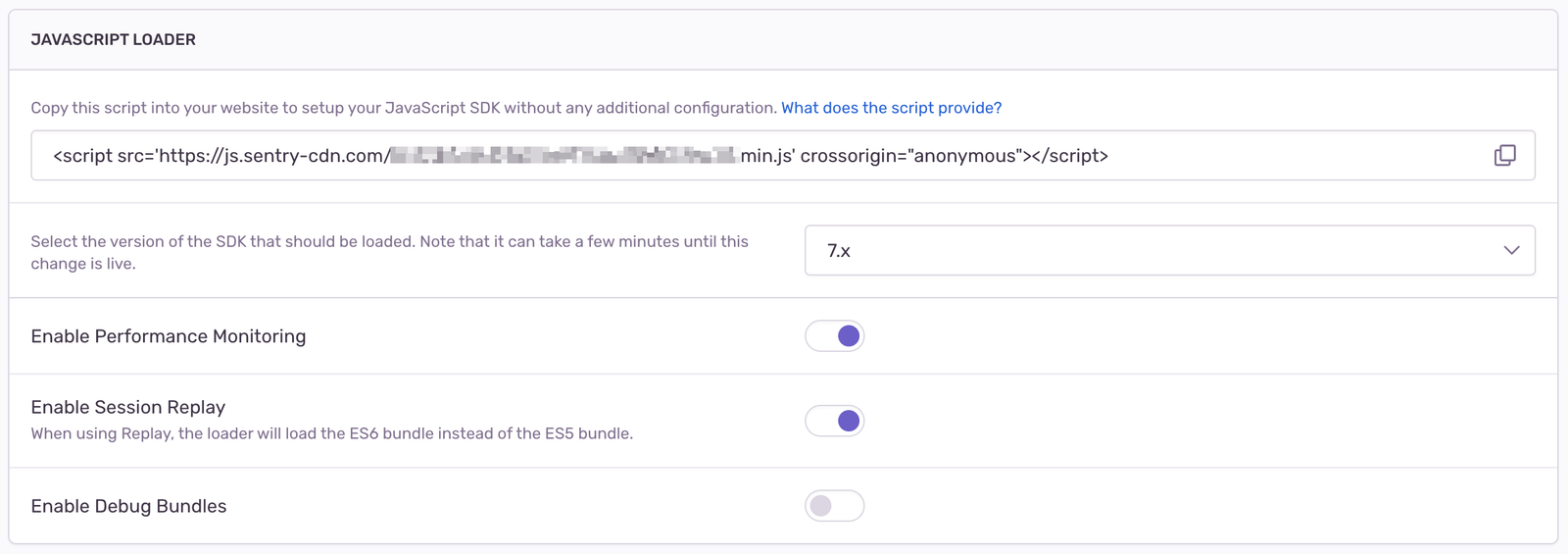 JavaScript Loader Settings