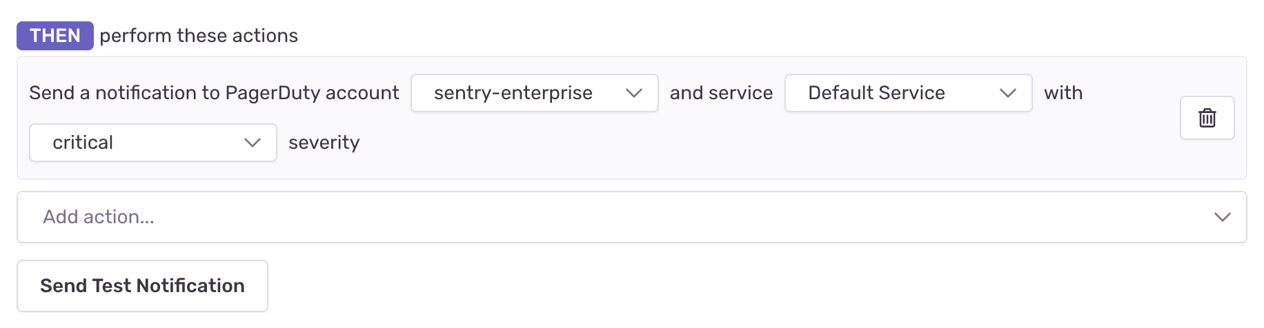 PagerDuty alert action