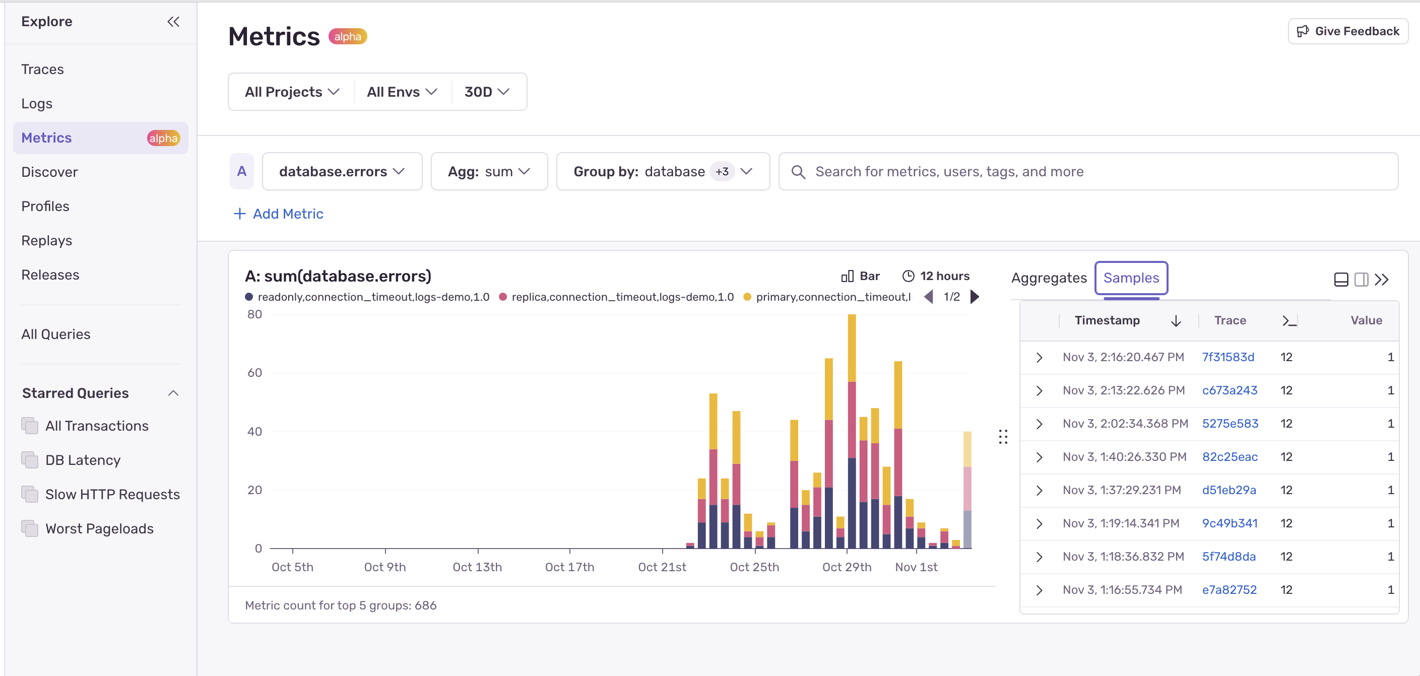 Samples View Screenshot