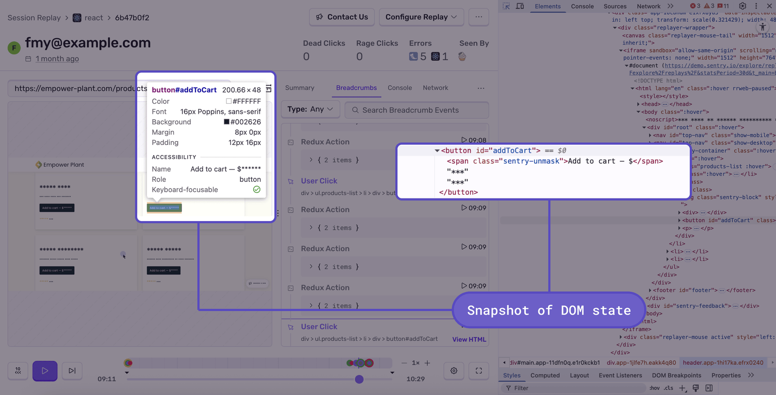 Session Replay User Interface