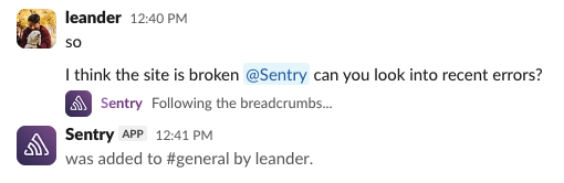 Seer Agent initially mentioned in a Slack channel