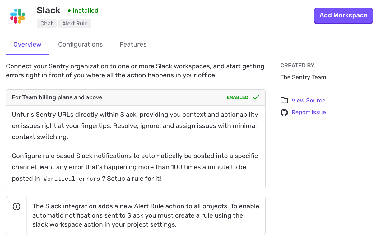 Install Slack integration
