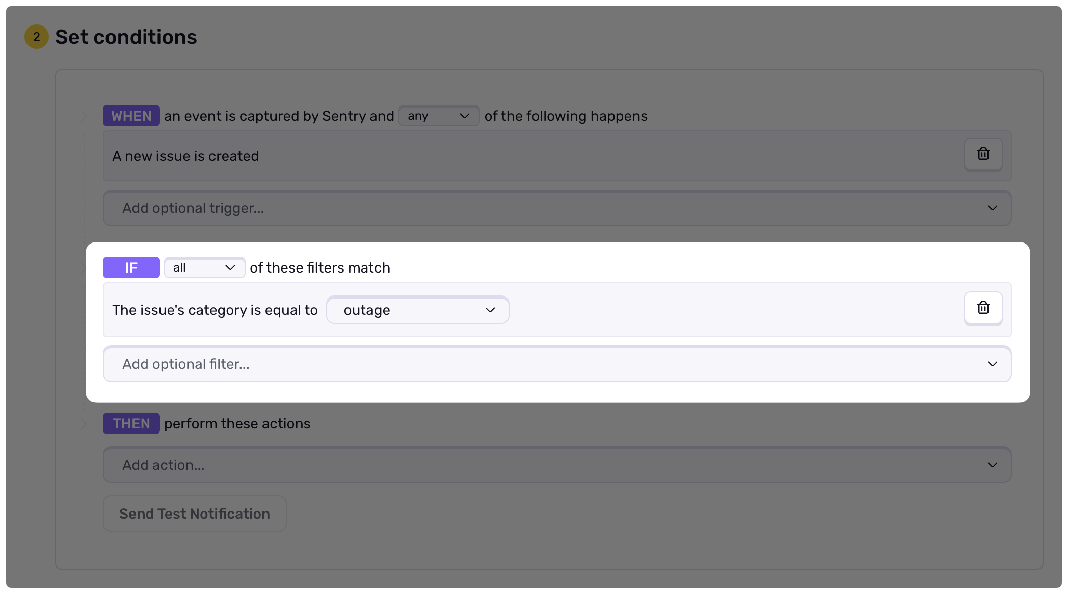 Uptime alert configuration